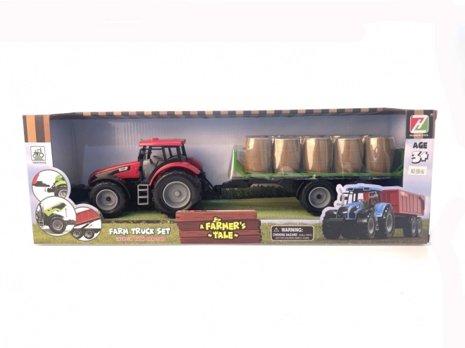 Tractor cu remorcă de fân cu sistem de inerție