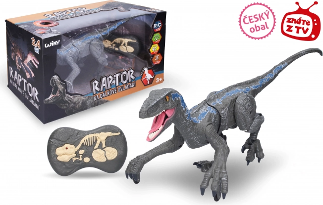 Raptor cu telecomandă gri 45 cm