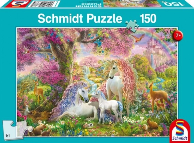 Puzzle flori și unicorni SCHMIDT 150 piese