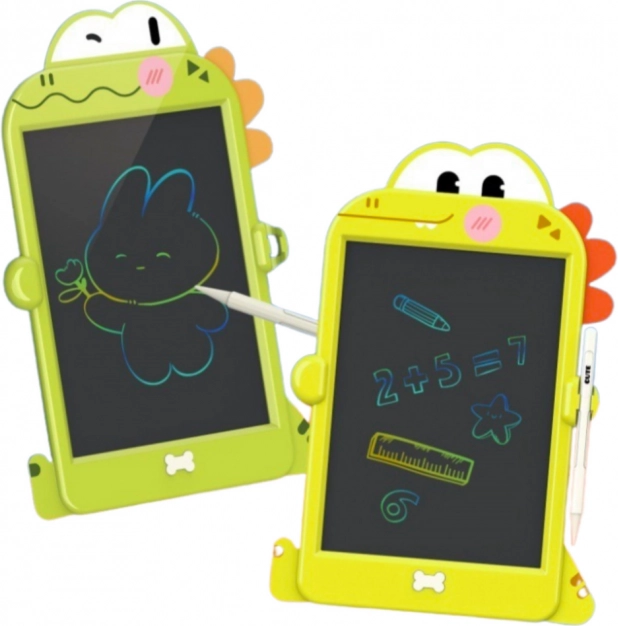 Tablă pentru desenat și scris LCD cu dinozauri, verde