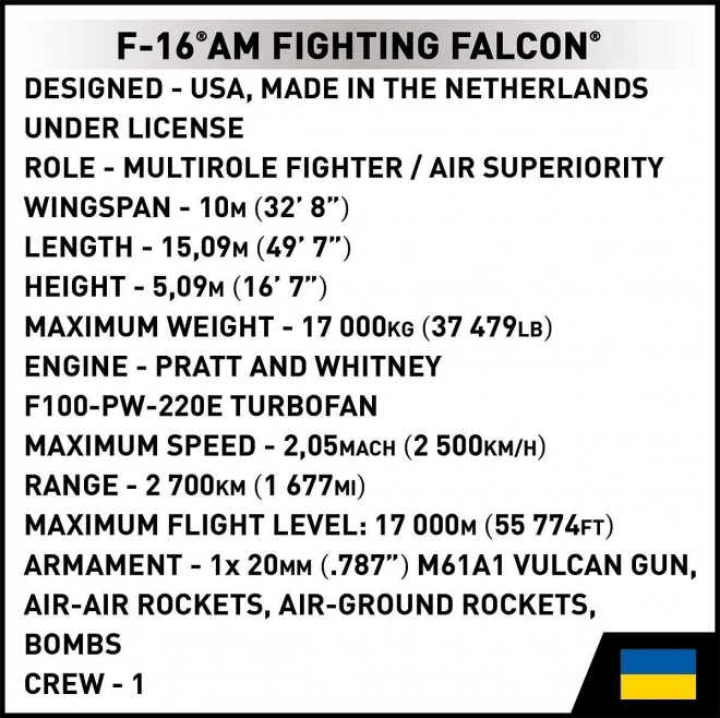 Set de construcție F-16 Fighting Falcon Ucraina