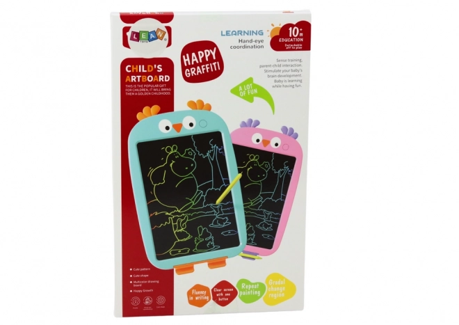 Tablet grafic pentru desen pentru copii roz cu motiv de pasăre