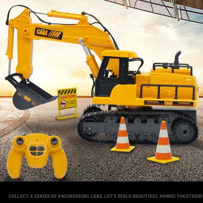 Excavator mare cu telecomandă pe șenile cu 7 funcții și sunet