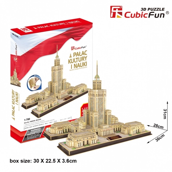 Puzzle 3D Palatul Culturii și Științei, 144 piese