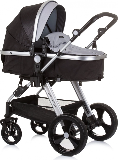 CHIPOLINO Cărucior combinat HAVANA 2in1 Obsidian – Argint