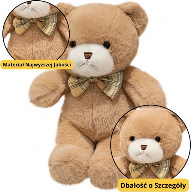 Ursuleț bej cu papion 25 cm