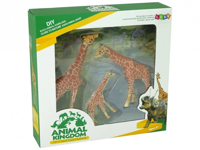 Set figurine educaționale girafe familie cu decor Africa