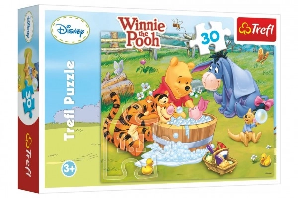 Puzzle 30 piese Winnie de Pluș baia lui Pișpirel