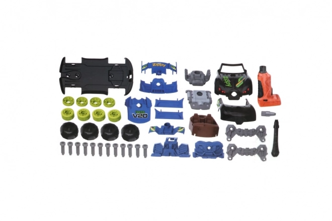 Set de construcție mașină cu șurubelniță și autocolante