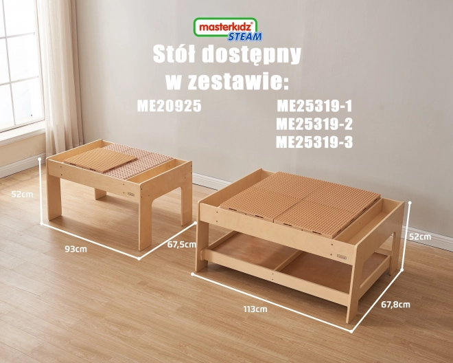 Masa educativă din lemn Masterkidz cu accesorii STEM Wall