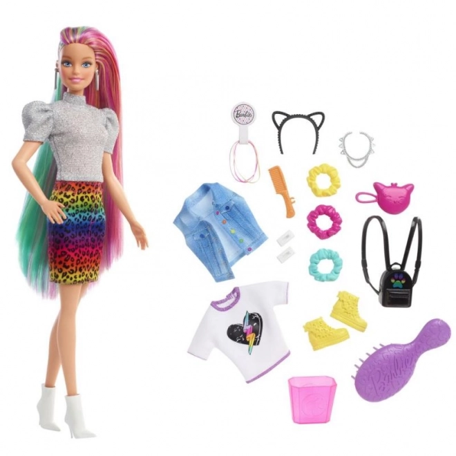 Păpușă Barbie Coafură Culoare Leopard