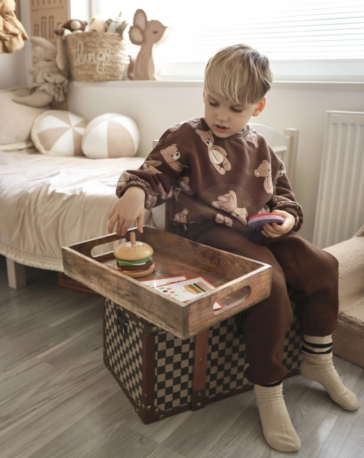 Burger din lemn pentru copii 15 piese WOOPIE GREEN