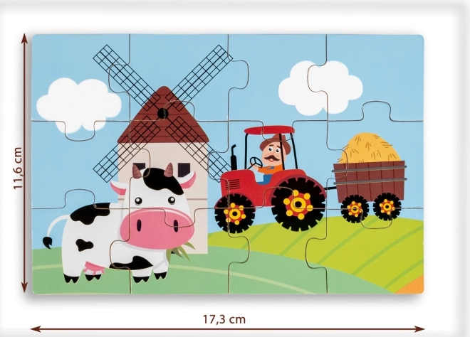 Puzzle din lemn - Viața la sat