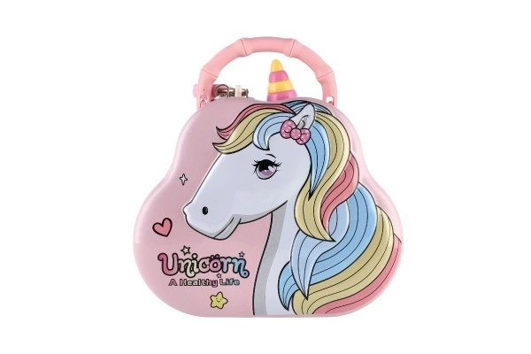 Pușculiță geantă unicorn metalică cu încuietoare