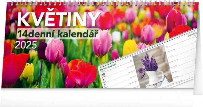 Calendar de birou cu flori 2025 – 14 zile