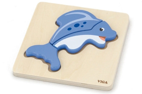 Puzzle din lemn pentru copii - Delfin