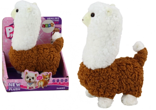 Lama interactivă jucărie animal alpacă maro