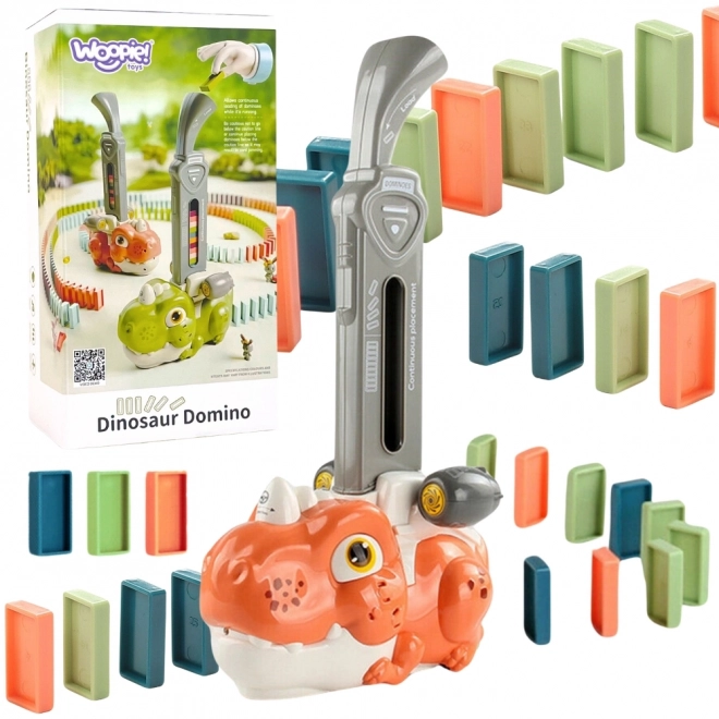 Tren colorat Dino cu domino WOOPIE