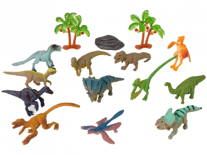 Set Figurine Dinozauri 12 buc. Accesorii în tub