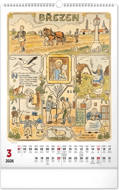 Calendar de perete Josef Lada 2026