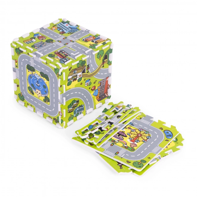 Covoraș din spumă EVA pentru copii orașul 90,5x90,5 cm 21 buc ECOTOYS