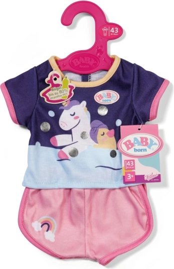 baby born pijama cu unicorn pentru păpuși 43 cm