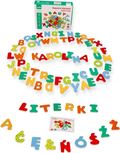 Litere magnetice din lemn cu caractere poloneze
