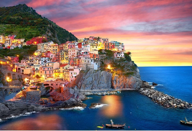 Puzzle Manarola la amurg Italia 2000 de piese