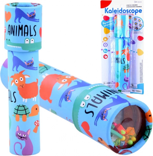 Kaleidoscop mare pentru copii, rotativ – Albastru