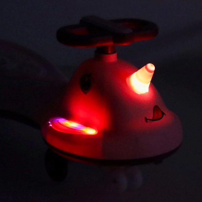 Vehicul roz LED Unicorn cu mânere