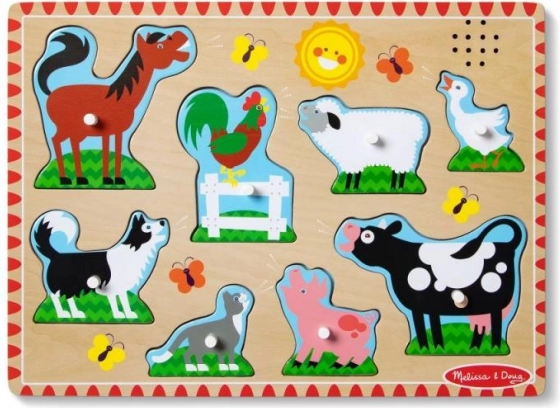 Melissa & Doug puzzle din lemn cu sunete