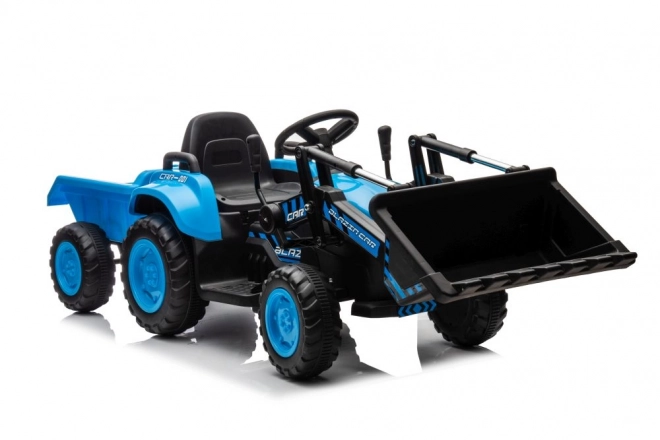 Tractor electric pentru copii cu cupă albastră