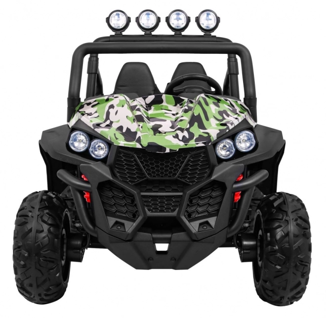 Vehicul teren pentru copii Grand Buggy 4x4 cu camuflaj, iluminare LED și radio MP3