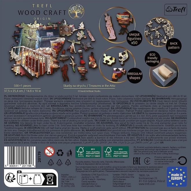 Puzzle din lemn TREFL Wood Craft Origin - Comorile din pod, 501 piese