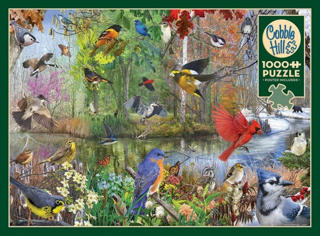 Puzzle păsări în anotimpuri 1000 de piese