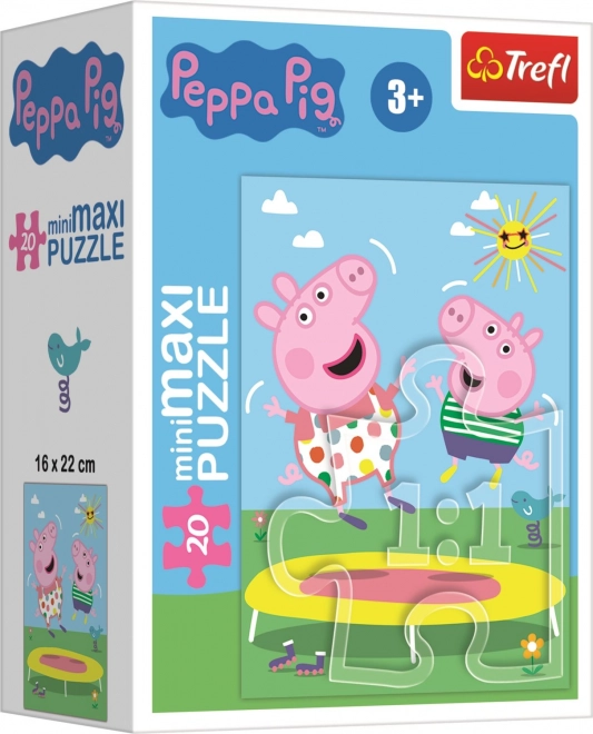Puzzle Peppa Pig pe trambulină 20 piese