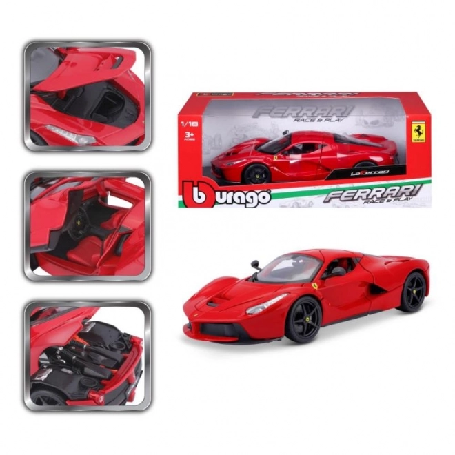 Mașinuță metalică Ferrari LaFerrari roșie Bburago la scară 1:18