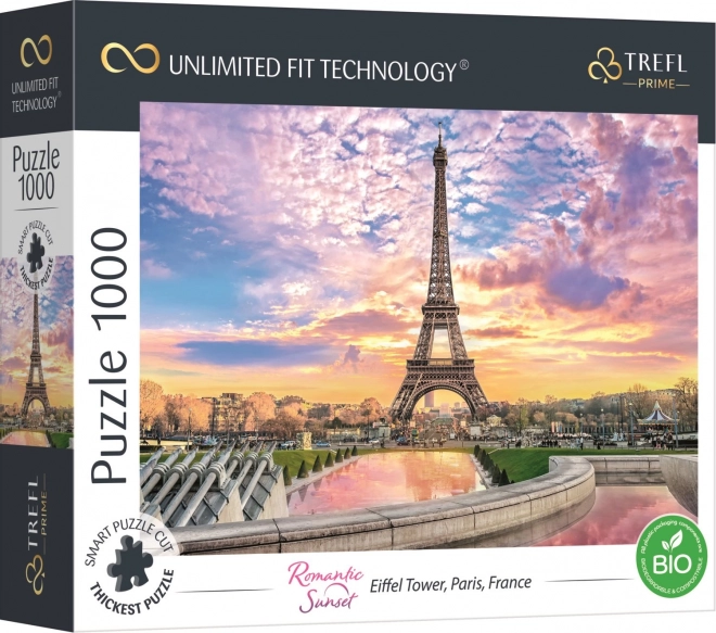 Puzzle romantic la apus: Turnul Eiffel, Paris 1000 piese