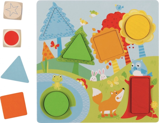 Joc puzzle cu forme geometrice Goki