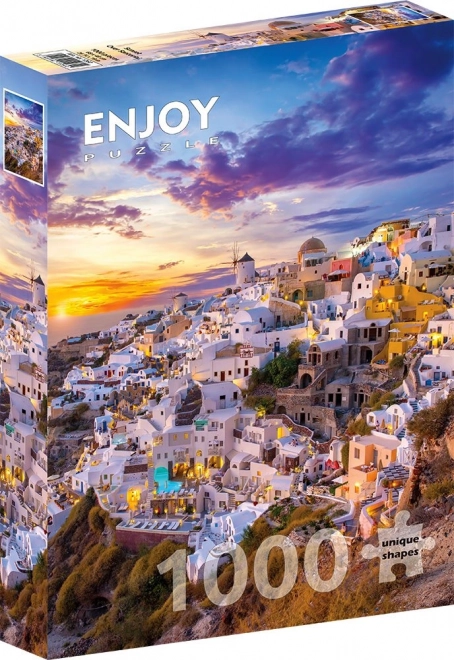 Puzzle Apus de soare asupra Santorini 1000 piese