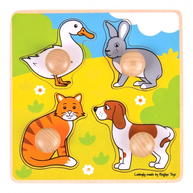 Puzzle cu animale de fermă - Bigjigs Toys