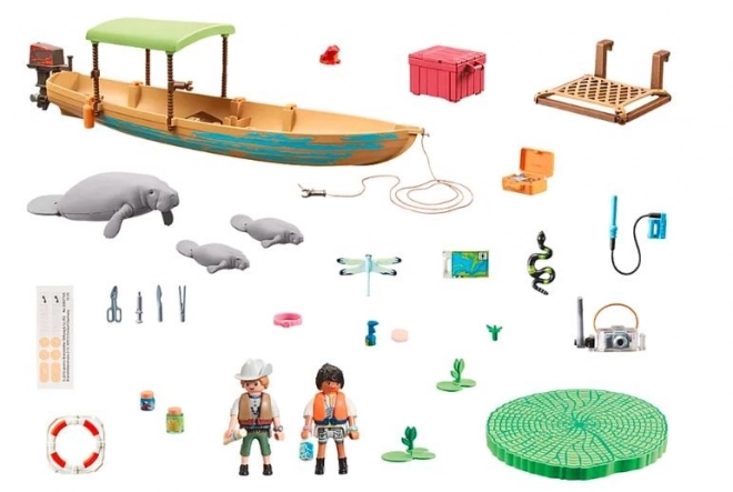 Set figurină Wiltopia 71010 Excursie cu barca pentru vizitarea lamantinilor