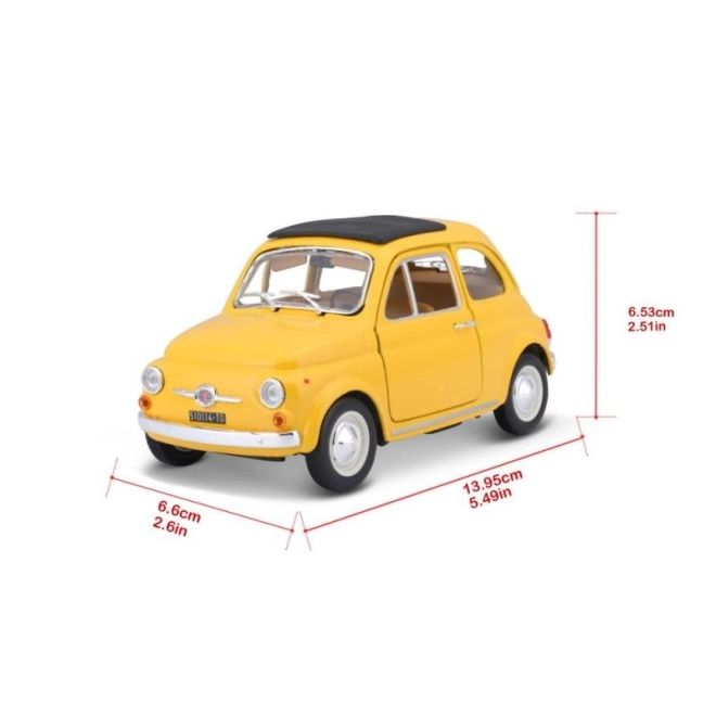 Model mașină Bburago Fiat 500 F 1965 la scară 1:24