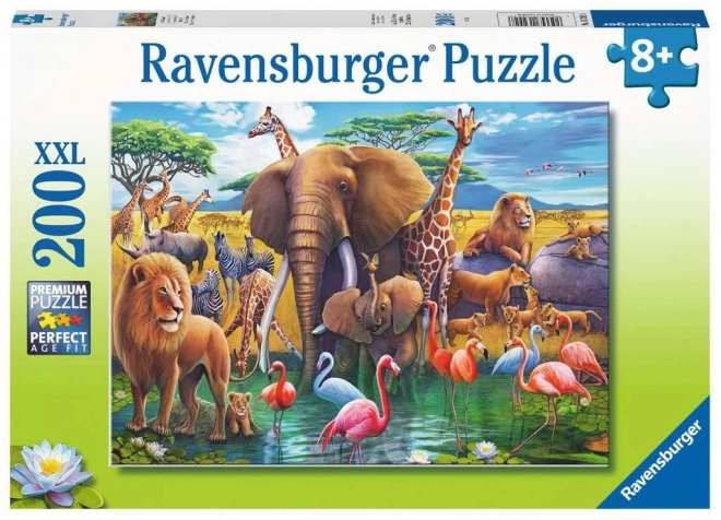 Puzzle animale la adăpătoare XXL 200 piese