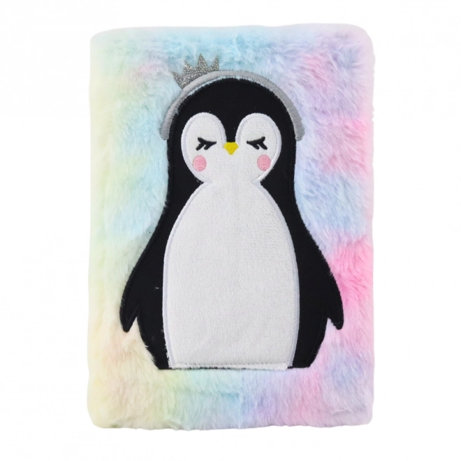 Caiet de pluș cu pinguin adorabil