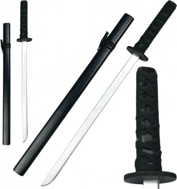 Katana din lemn pentru antrenament neagră 70 cm