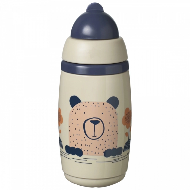 Cana izolantă Tommee Tippee cu pai 266 ml gri