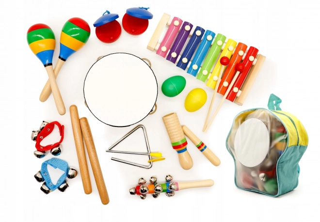 Set de instrumente muzicale pentru copii + rucsac Ecotoys