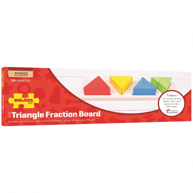 Puzzle educativ Bigjigs Toys cu fracții triunghiulare