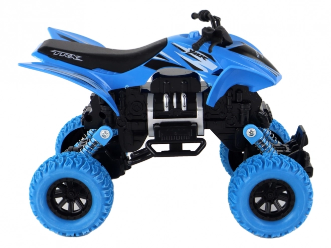 Quad teren off-road albastru cu roți de cauciuc